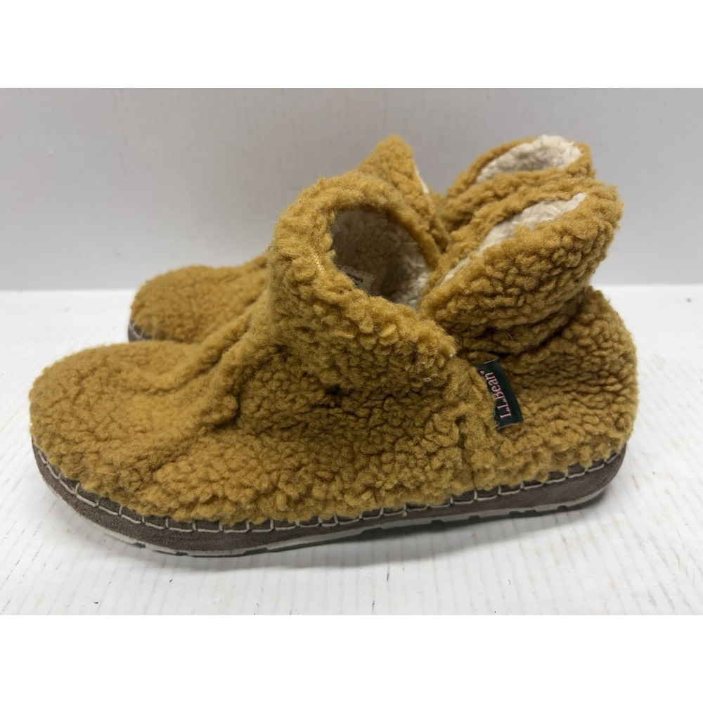 LL Bean Cozy Sherpa Fleece Slipper Booties Women's 10 Loungewear Casual EUC